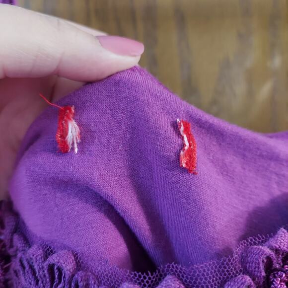 Purple flower detailed swoop neck tank dress  XL - Picture 5 of 9